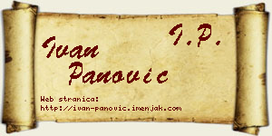 Ivan Panović vizit kartica